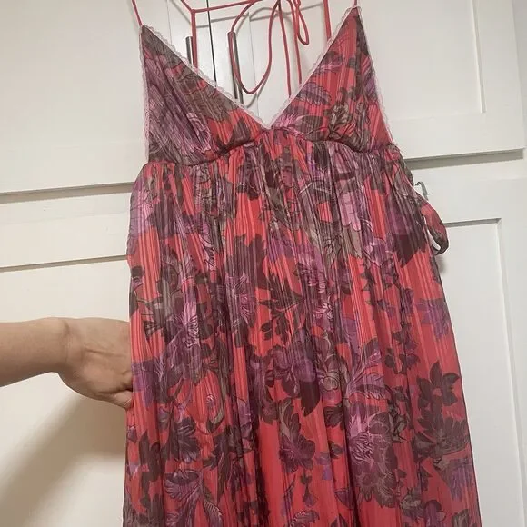 Free People Primmy Printed Midi/Maxi Dress Sz L Large Red Combo Floral $250 NWOT - Picture 6 of 8